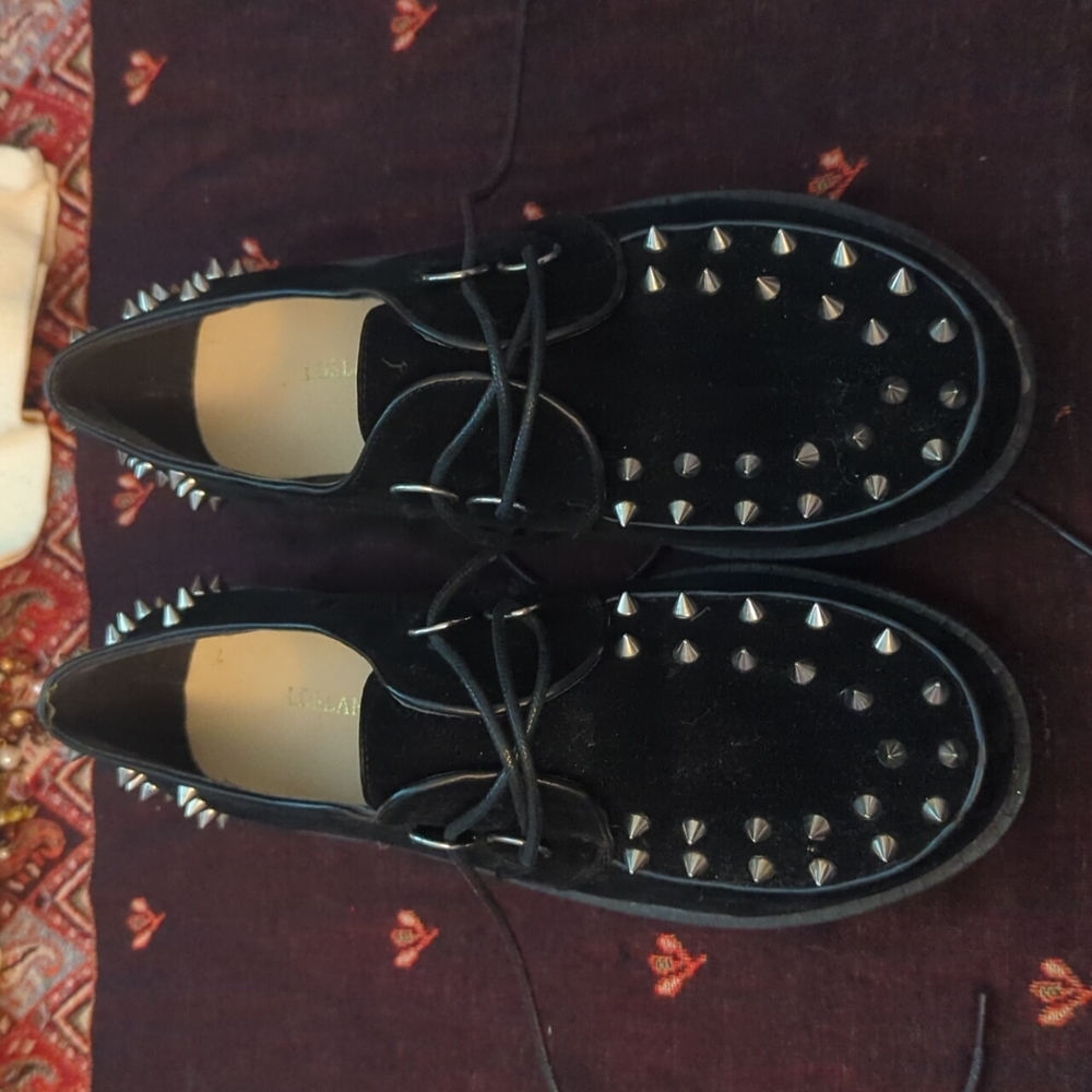 Faux Velvet/Suede Spiked Knockoff Creepers
